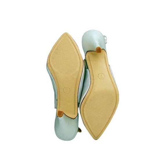 A New Day Nettie Silver Leather Pointed Toe Slingback Heels ACR68 Size 7 NWT - Picture 8 of 11